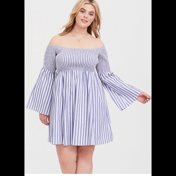 Torrid plus size blue skater dress - Picture 1 of 3